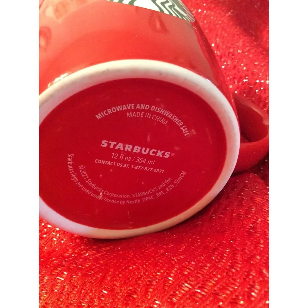Starbucks Collectable Mug Red 12 Oz. 2021 Green Logo